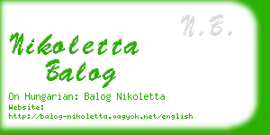 nikoletta balog business card
